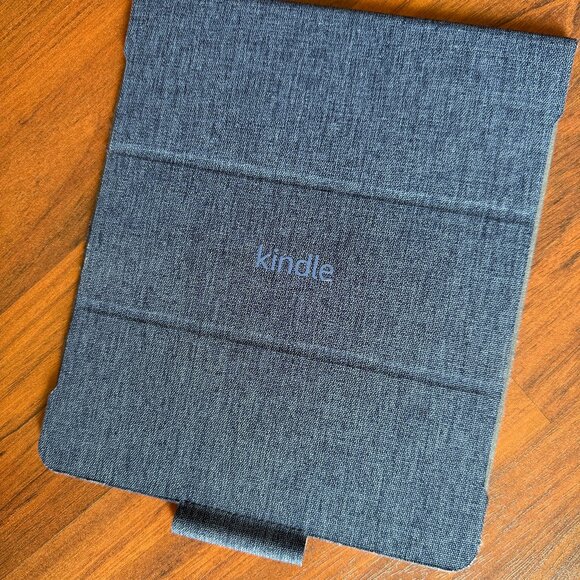 Amazon Kindle Scribe Fabric Folio Cover, Blue Denim - Like New - Picture 1 of 4